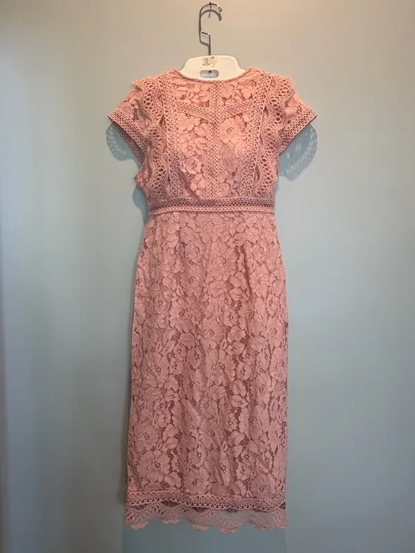 Baltic Born Nessa Lace Blush Midi Dress size Small New With Tags - Image 3
