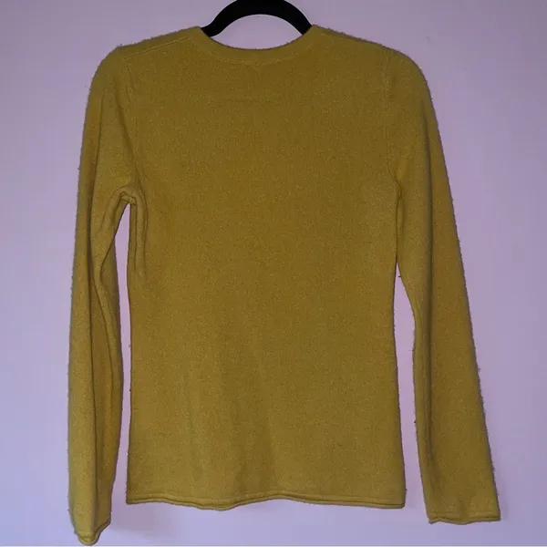 Prive Size S Yellow Cashmere Sweater Crew Neck Minimalist Contemporary Capsule - Image 5