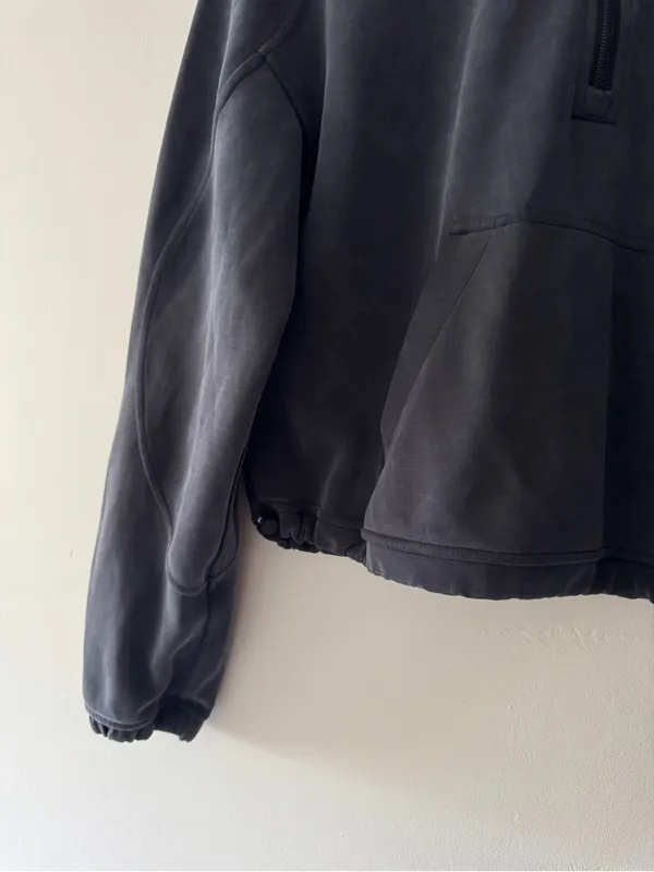 Lululemon Black Brushed Softstreme Half Zip Pullover Size 4 Square Dot - Image 6