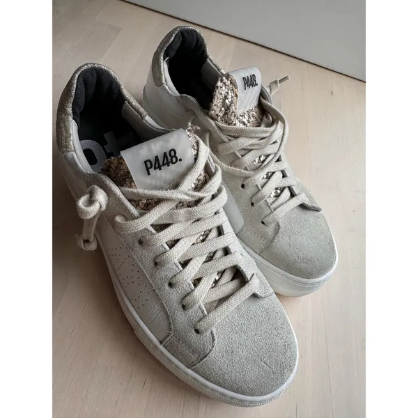 P448 Thea Gray Silver Platform Sneakers Women’s Leather EU 37 US 7 - Image 13