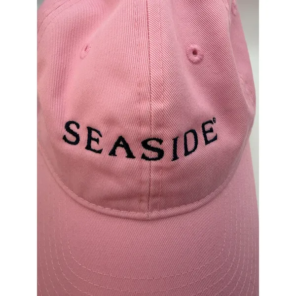 Seaside Blossom Unisex Hat Baseball Cap Women OS Pink Embroidered Logo Hat - Image 2