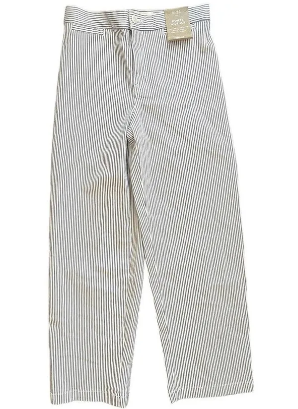 NWT Madewell The Emmett Wide-Leg Crop Pant: In Smokey Grape Stripe Size 23 - Image 4