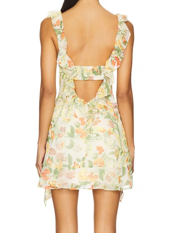 NWOT $168 Free People Bali Flora Minidress Large, TEA COMBO - Image 4
