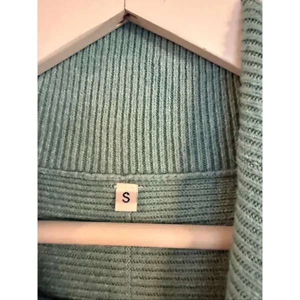Amazon mint green ribbed cowl neck oversized tunic sweater small - Image 3
