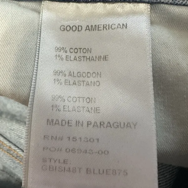 Good American Good Legs Cigarette Jeans Womens 8/29 Split Hem Blue Medium‎ Wash - Image 8