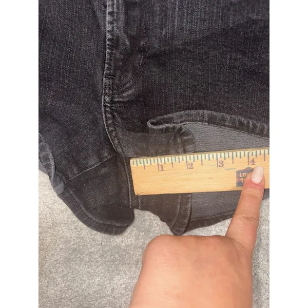 american eagle hi‎ rise shortie black shorts size 12 AEO denim x4 - Image 9