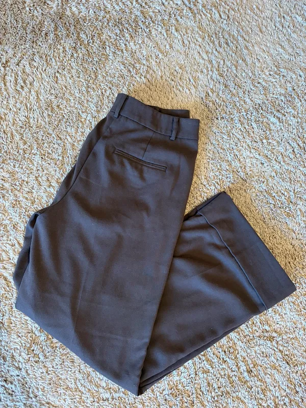 LOFT Chocolate Brown Tailored Trousers – Wide Leg (Size 4) - Image 3