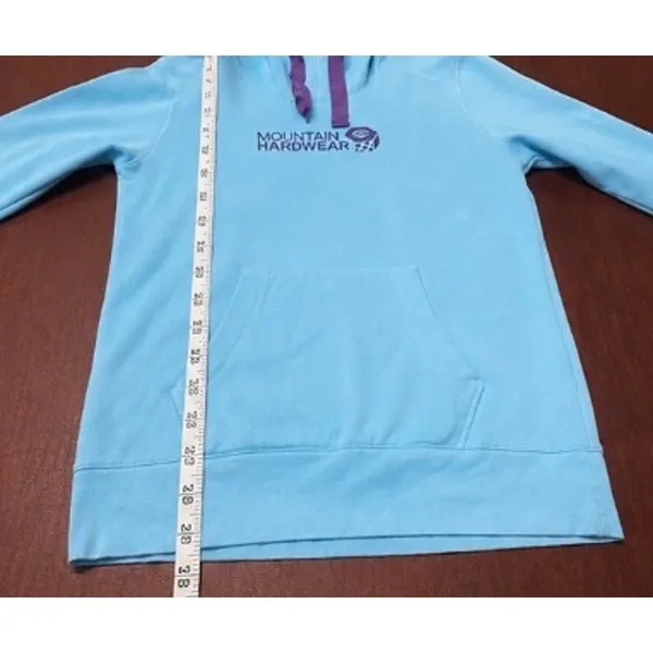 Mountain Hardwear Women’s Fleece Lined Hoodie Blue Purple Logo Med Cozy Gorpcore - Image 6