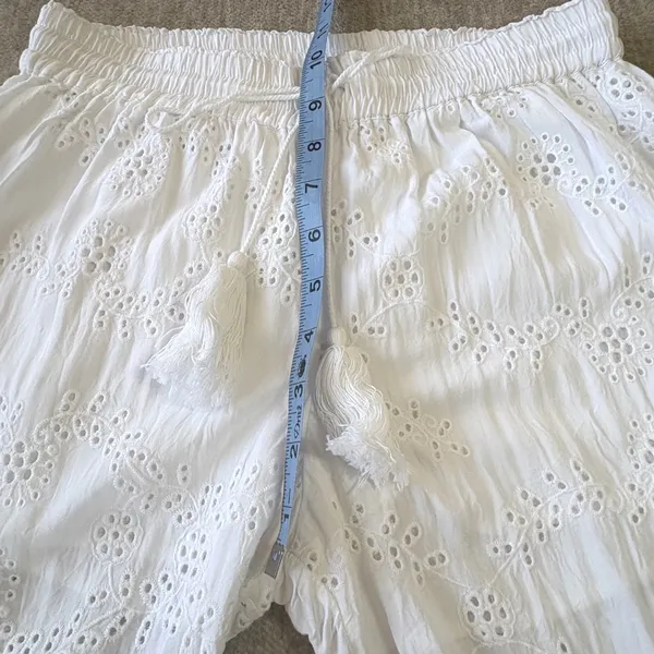 Young Fabulous &‎ Broke Eyelet Joggers Women M White Lined Pull On Boho Beach - Image 7