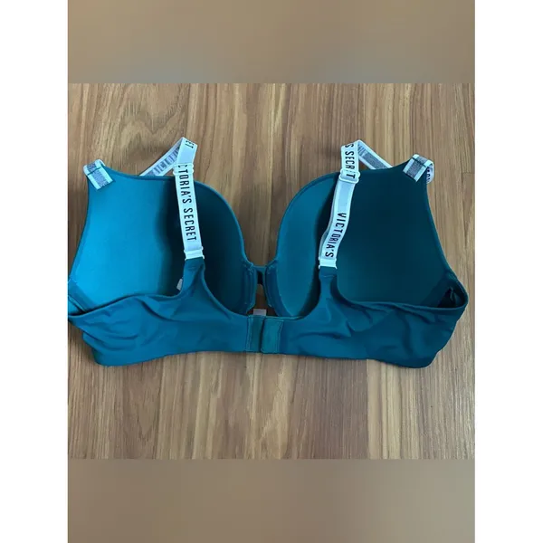 Victoria's Secret Logo Strap Push-Up Bra (Teal) Size 38 C - Image 3