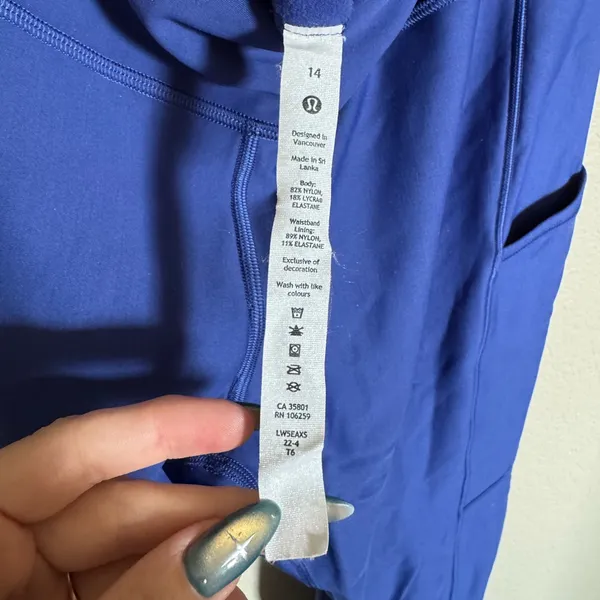 Lululemon‎ Fast and Free High-Rise Fleece Tight 28" Size 14 Psychic Blue - Image 8