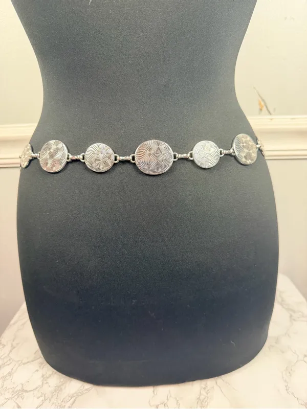 Y2k metal circle belt Silver - Image 4