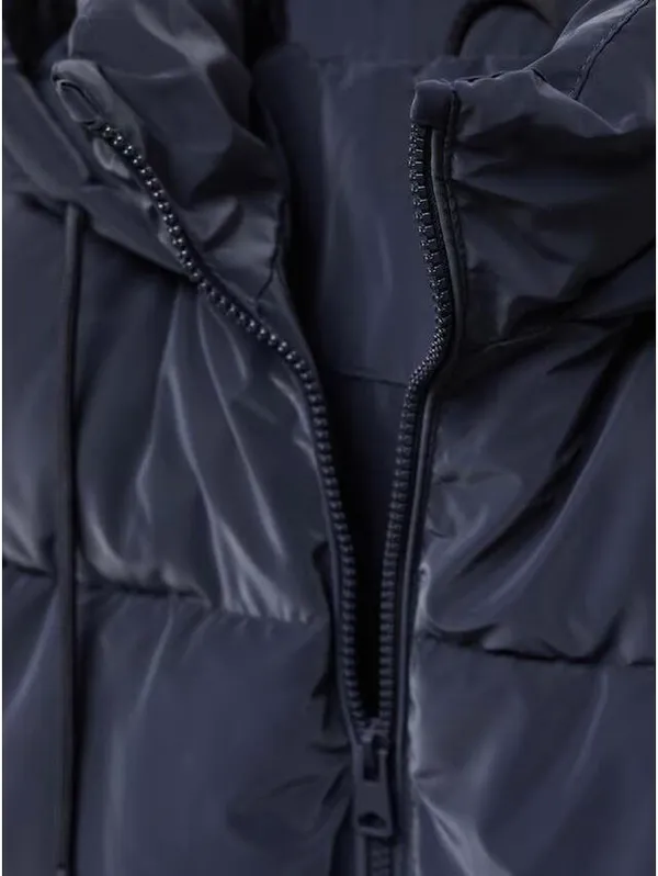 Mango Teen's Long Quilted Puffer Jacket NWT Dark Navy Teens Large - Image 7