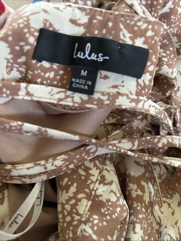 Lulus Picturesque Moments Brown Floral Print Strappy Maxi Dress Sz M Date Night - Image 7