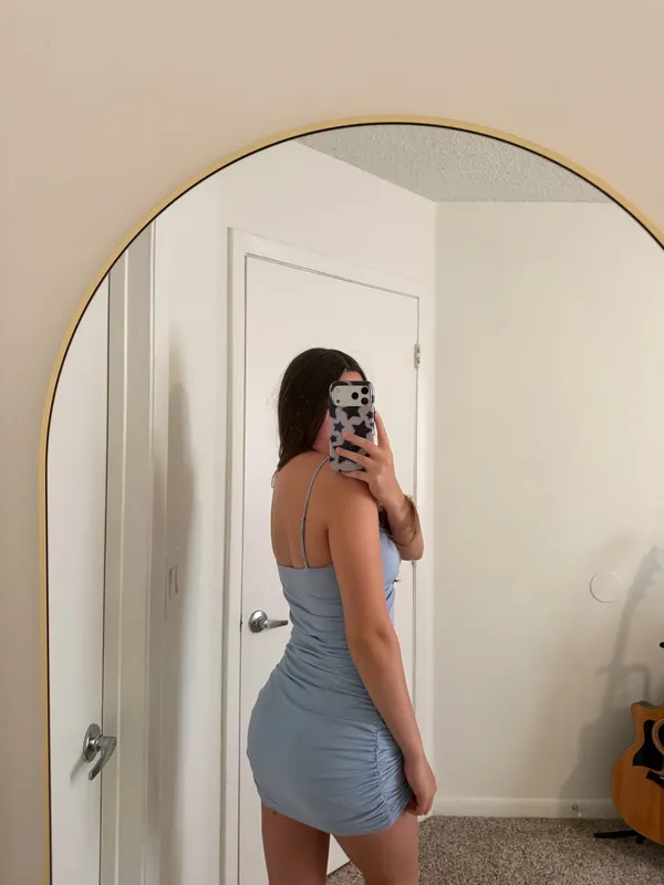 Lucy in the Sky Mini Dress Blue - Image 2