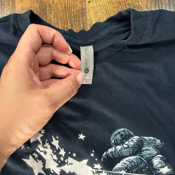 Next Level Apparel Astronaut Space Graphic T-Shirt Men’s Medium NWOT Black - Image 2