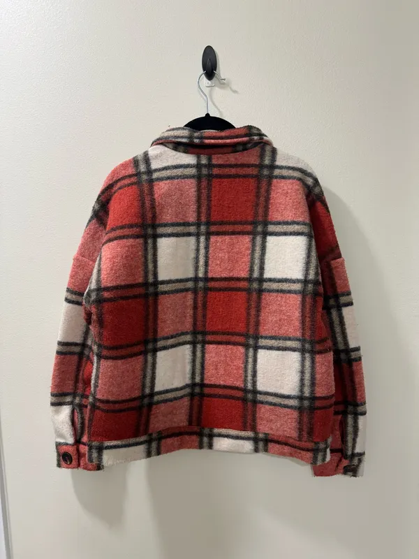 Staccato Red Plaid Front Button Up Jacket  - Image 6