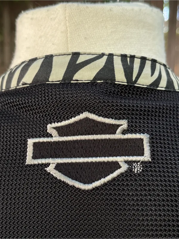 Harley Davidson Women's mesh riding motorcycle Jacket black zebra rebel M - Image 5