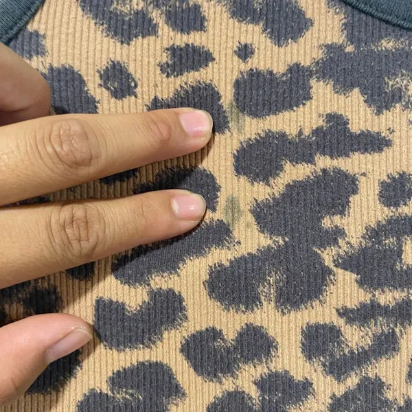 Aerie Leopard Print Ribbed Tank Top Size Medium Y2K Animal Print Fitted - Image 7