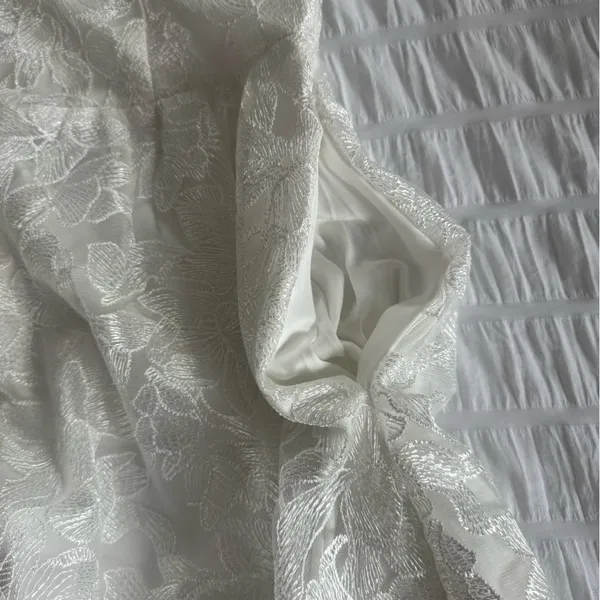 Lulus My Clarity Ivory Mesh Floral Embroidered Romper Bridal Size Medium Lace - Image 13