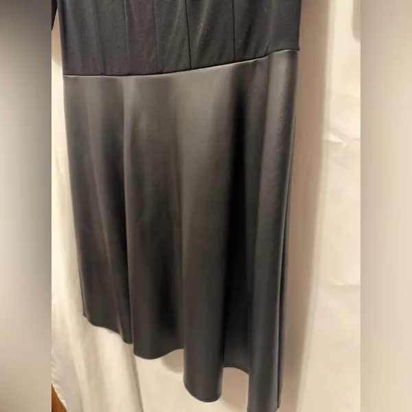 NWT Anthropologie Bailey 44 Parlour Ponte skater faux leather dress size XL - Image 7
