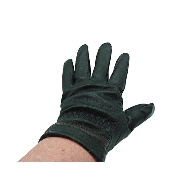 Womens Genuine Leather Gloves Black Brown Soft Faux Fur Lined Driving Size M/L - Image 2