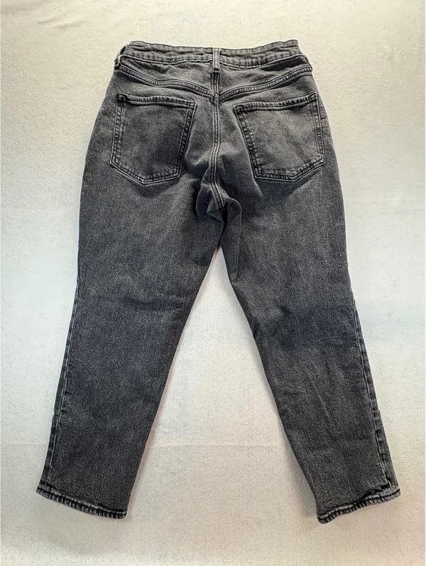 Old Navy Curvy OG Straight Jeans Women’s 10 Black Gray Distressed High Rise - Image 8