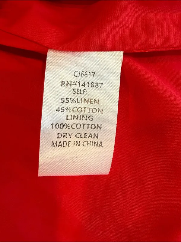 TCEC Quilted Linen Blend Cropped Jacket Pink Trim Preppy Cottagecore L - Image 6