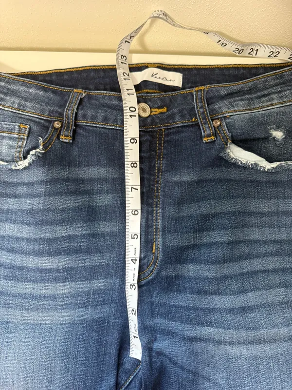 KanCan Frayed Ankle Skinny Jeans Dark Wash High Rise Distressed - Image 10