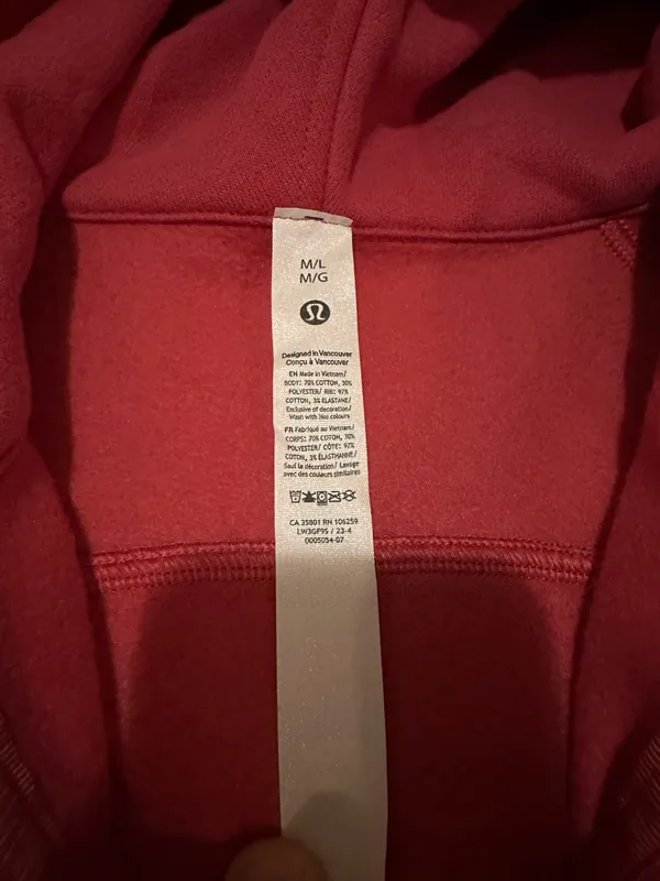 Lululemon M/L Vintage Rose Oversized Scuba - Image 2