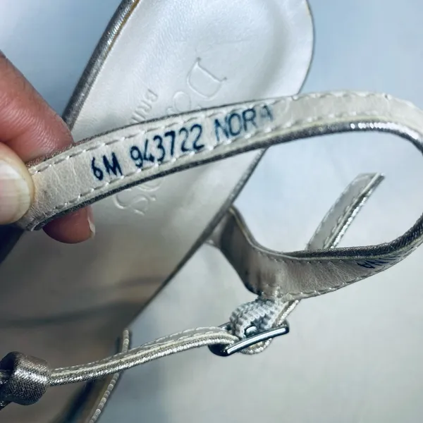 David's Bridal Metallic Strappy Heels - Image 5