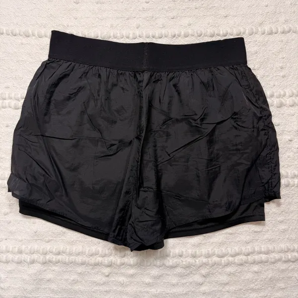 2LIV Women Black Running Shorts Active 2-in-1 Athletic Gear 4123C Size Medium - Image 2