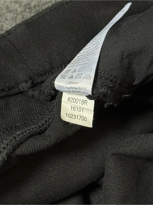 Spanx Jean-ish Ankle Leggings Tummy Shaping Soft Knit 20018R Black Sz Women's L - Image 9