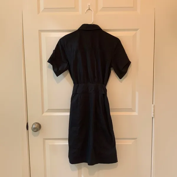 Banana Republic Black Button-Up Collared Shirt Dress. Size-4 - Image 5