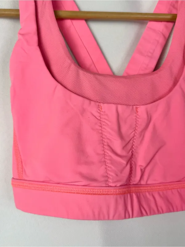 Lululemon Run Stuff Your Bra III Flash Light Neon Pink Athletic Sports Bra 4 - Image 5