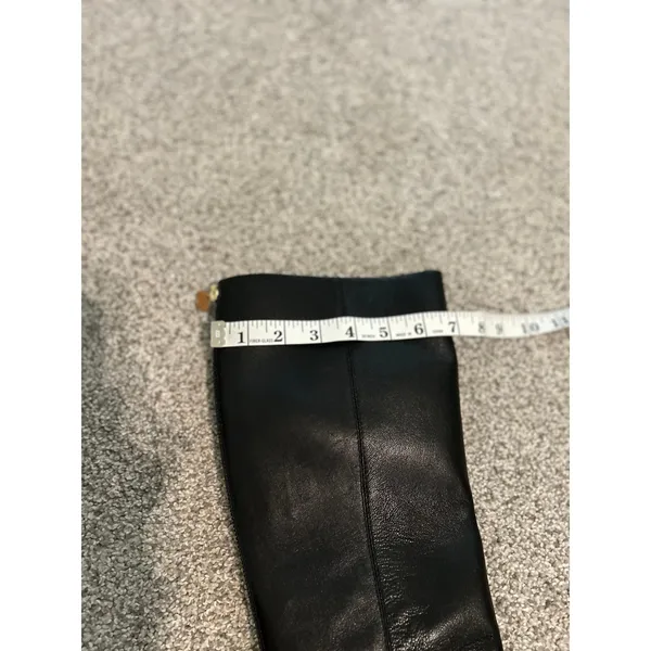 Kate Spade New York Black Leather‎ Knee High Boots Block Heel Zip Back - Image 12