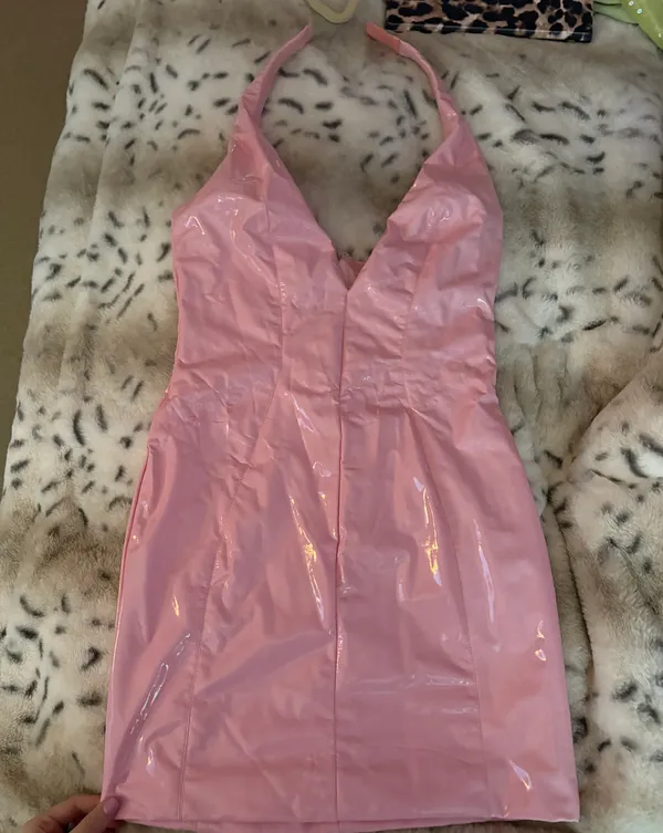 Babyboo Latex Halter Mini Dress - Image 2