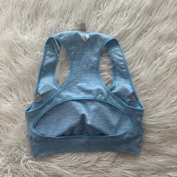 Women’s Best Move Seamless Sports Bra Blue Marl Size Medium - Image 7