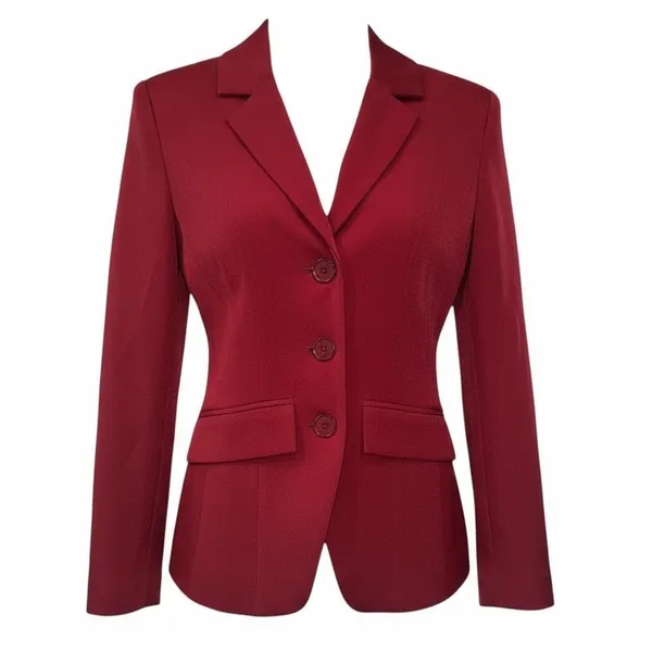 COMMENSE Split Button Slim Fitted Blazer COLOR - Burgundy Size XS NWT - Image 3