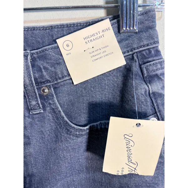 Universal Thread‎ Highest Rise Straight Jeans Blue Button Fly 6R NWT - Image 3