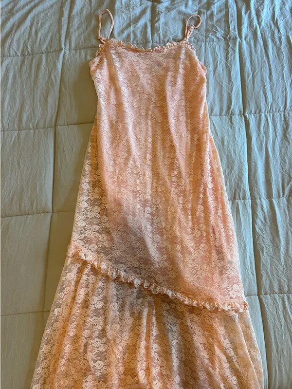 Old Navy Lace Orange Midi Dress - Image 2