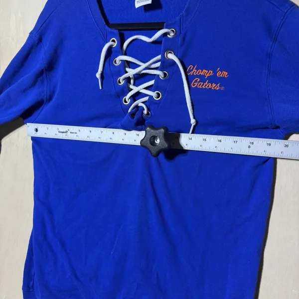 Victoria's Secret PINK Florida Gators Sweatshirt Women's Small Lace Up Blue - Image 5