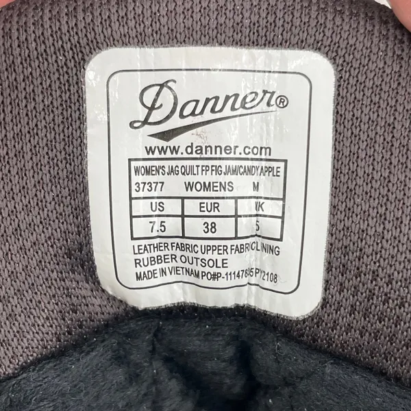 Danner x FP Movement Purple Jag Quilted Hiking Boot Fig Jam Candy Apple Size 7.5 - Image 12