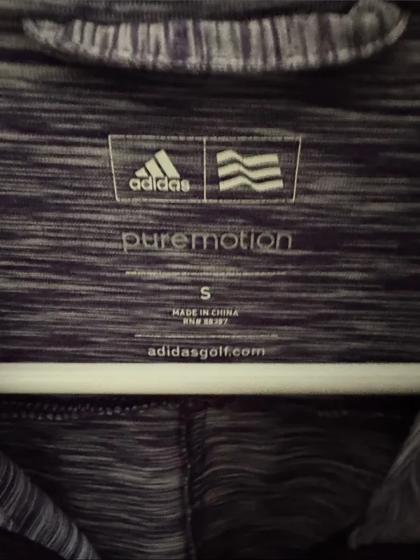 Adidas Heathered Gray & Purple Performance Zip Jacket - Image 2