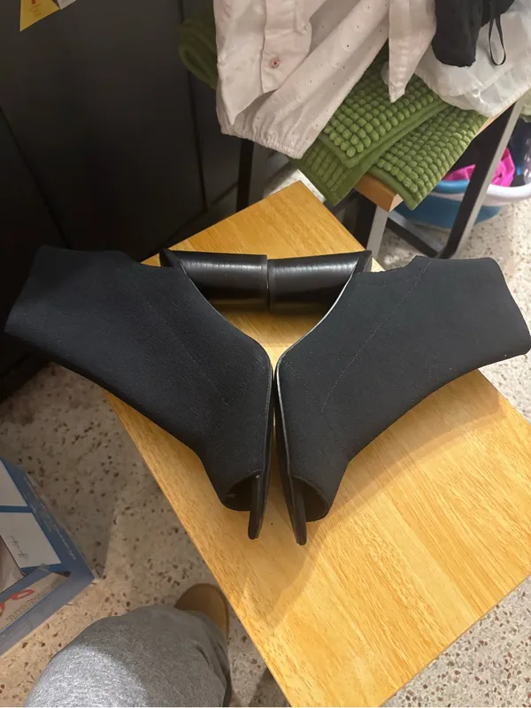 Steve Madden black open-toe stretchy sock booties 9.5 - Image 7
