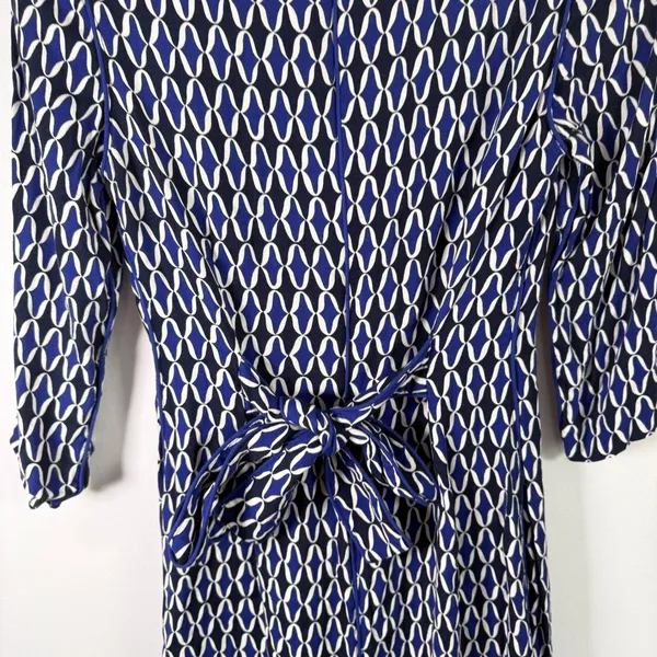 Boden Kelly Shift Dress Blue Geometric Career Office‎ Preppy Womens UK 8 US 4 - Image 5