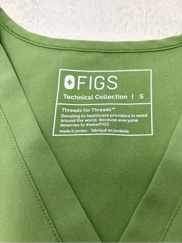 FIGS Olive Green V-Neck Medical Scrub Top style #1000211‎ size S - Image 3