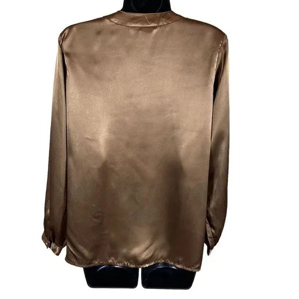 Vintage Justine Todd Long Sleeve Button Down Blouse Size 8 Gold - Image 8