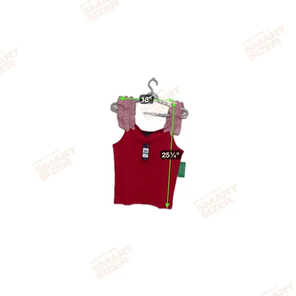 Tommy Hilfiger Women's Ruffle‎ Strap Tank Red Top Size L - Image 9