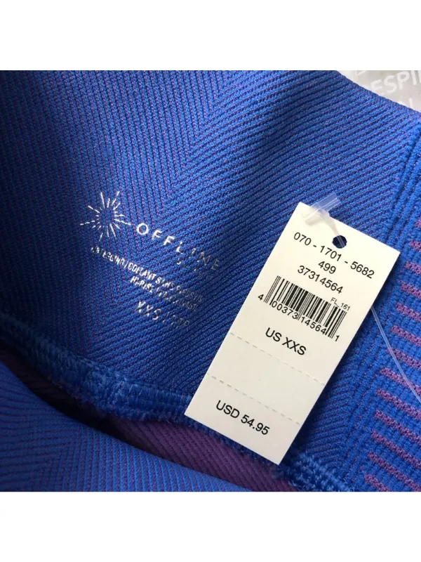 Aerie Offline 7/8 Leggings Colorblock Striped Blue Pink XXS - Image 3